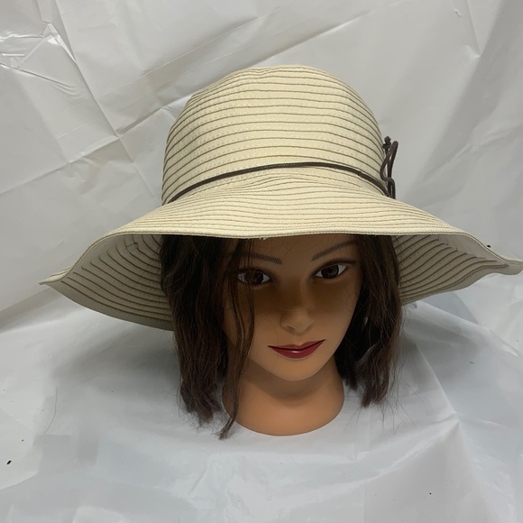 WOMEN’S Ole America off white Polyester Sun Hat - Picture 1 of 8